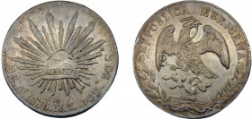 MEXICO 1886 As ML 8 REALES SILVER Federal Republic, Alamos Mint 26.98g KM#377