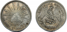 MEXICO 1900 Zs FZ 1 PESO SILVER Federal Republic, Zacatecas Mint 27.01g KM#409.3