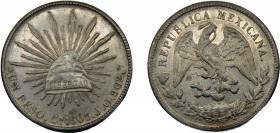 MEXICO 1903 Cn JQ 1 PESO SILVER Federal Republic, Culiacan Mint 26.96g KM#409