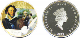 NIUE 2012 2 DOLLARS Silver Alexander Pushkin 31.15g