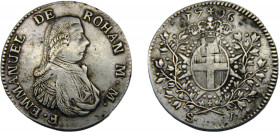 ORDER OF MALTA Emmanuel de Rohan 1796 1 SCUDO SILVER 11.72g KM# 342