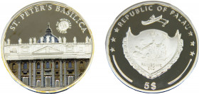 PALAU 2013 5 DOLLARS Silver St. Peter's Basilica 19.91g