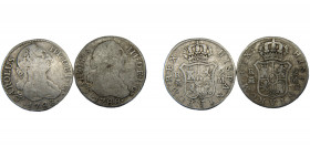 SPAIN Carlos III 1788 MM 2 REALES SILVER Kingdom, Madrid Mint, 2 Lots 5.61/5.74g KM#412.1