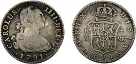 SPAIN Carlos IV 1791 MF 4 REALES SILVER Kingdom, Madrid Mint 12.9g KM#431.1