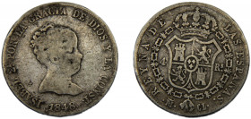 SPAIN Isabel II 1848 MCL 4 REALES SILVER Kingdom, Madrid Mint 4.98g KM#519.2