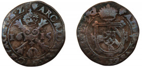 SPANISH NETHERLANDS Brabant Albert & Isabella 1615 1 DUIT COPPER Antwerp Mint 1.57g KM# 32