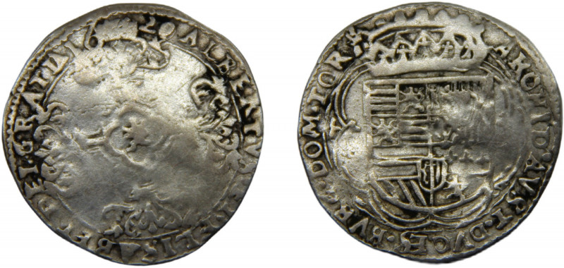 SPANISH NETHERLANDS Tournai Albert & Isabella 1620 3 PATARDS SILVER Tournai Mint...