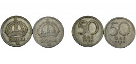 SWEDEN Gustaf V 1947/1948 50 ORE SILVER Large crown above name of the country and mintmark 4.70/4.84g KM# 817