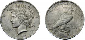 UNITED STATES 1923 1 DOLLAR SILVER Capped head of Liberty, Peace, Philadelphia 26.7g KM# 150