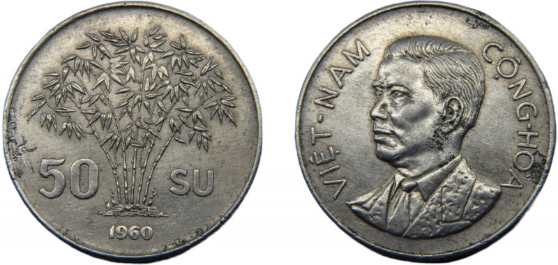 VIETNAM 1960 50 SU ALUMINIUM First Republic, South Vietnam, Ngo Dinh Diem 3.74g ...