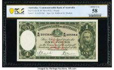 Australia Commonwealth Bank of Australia 1 Pound ND (1933) Pick 22a PCGS Banknote Choice AU 58. 

HID09801242017

© 2022 Heritage Auctions | All Right...