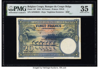 Belgian Congo Banque du Congo Belge 20; 100 Francs 10.8.1948; 14.9.1949 Pick 15F; 17d Two Examples PMG Choice Very Fine 35; Choice Fine 15. 

HID09801...