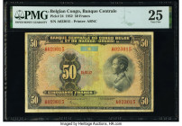 Belgian Congo Banque Centrale du Congo Belge 50 Francs 15.7.1952 Pick 24 PMG Very Fine 25. 

HID09801242017

© 2022 Heritage Auctions | All Rights Res...