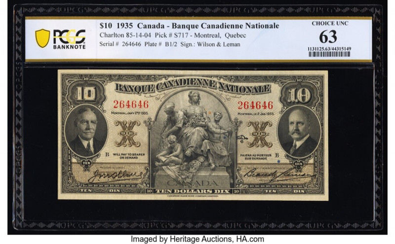 Canada Montreal, PQ- Banque Canadienne Nationale $10 2.1.1935 Ch.# 85-14-04 PCGS...