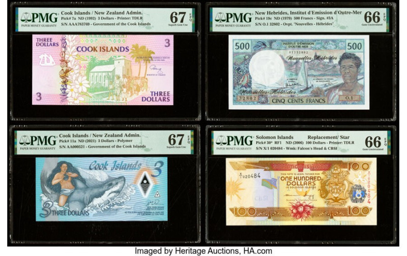 Cook Islands, New Hebrides & Solomon Islands Group Lot of 8 Graded Examples PMG ...