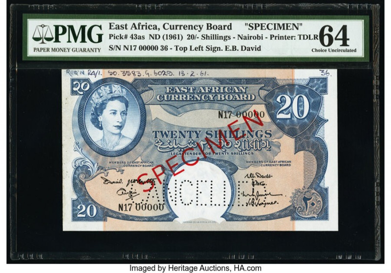 East Africa East African Currency Board, Nairobi 20 Shillings ND (1961) Pick 43a...