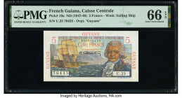 French Guiana Caisse Centrale de la France Libre 5 Francs ND (1947-49) Pick 19a PMG Gem Uncirculated 66 EPQ. 

HID09801242017

© 2022 Heritage Auction...
