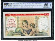 French Indochina Banque de l'Indo-Chine 500 Piastres ND (1951) Pick 83s Specimen PCGS About UNC 55 OPQ. A perforated Specimen punch.

HID09801242017

...