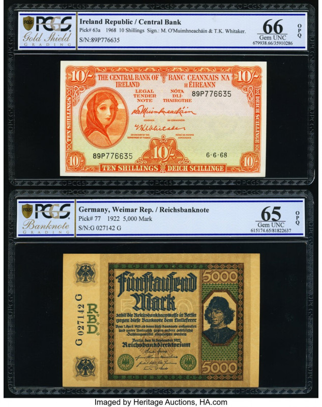 Germany Imperial Bank Note 5000 Mark 16.9.922 Pick 77 PCGS Banknote Gem UNC 65 O...