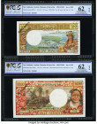 New Caledonia Institut d'Emission d'Outre-Mer, Noumea 100; 1000 Francs ND (1971-77) Pick 63s; 64as Two Specimen PCGS Gold Shield Uncirculated 62 OPQ (...