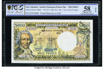 New Caledonia Institut d'Emission d'Outre-Mer, Noumea 5000 Francs ND (1971-84) Pick 65s Specimen PCGS Gold Shield Choice AU 58 OPQ. A perforated Speci...