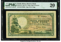 South Africa South African Reserve Bank 5 Pounds 2.4.1928 Pick 85 PMG Very Fine 20. 

HID09801242017

© 2022 Heritage Auctions | All Rights Reserved