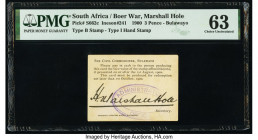 South Africa Matabeleland 3 Pence 1.10.1900 Pick S662c PMG Choice Uncirculated 63. 

HID09801242017

© 2022 Heritage Auctions | All Rights Reserved