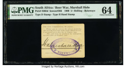South Africa Matabeleland 1 Shilling 1.10.1900 Pick S665d PMG Choice Uncirculated 64. 

HID09801242017

© 2022 Heritage Auctions | All Rights Reserved...