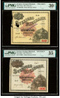 Sweden Sveriges Riksbank 50; 100 Kronor 1948; 1947 Pick 35acs; 36acs Two Specimen PMG Very Fine 30 Net; Choice Very Fine 35. Specimen overprints, perf...