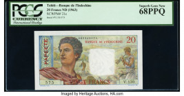 Tahiti Banque de l'Indochine, Papeete 20 Francs ND (1963) Pick 21c PCGS Superb Gem New 68PPQ. 

HID09801242017

© 2022 Heritage Auctions | All Rights ...