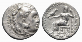 Kings of Macedon, Philip III Arrhidaios (323-317 BC). AR Drachm (17mm, 4.10g, 12h). Magnesia ad Maeandrum, c. 323-319 BC. Head of Herakles r., wearing...