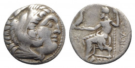 Kings of Macedon, Philip III Arrhidaios (323-317 BC). AR Drachm (17mm, 4.05g, 12h). In the name and types of Alexander III. Miletos, c. 323-319 BC. He...