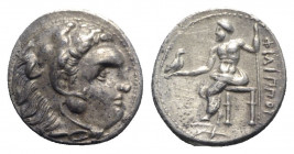 Kings of Macedon, Philip III Arrhidaios (323-317 BC). AR Drachm (17mm, 4.27g, 12h). Uncertain mint in Western Asia Minor, c. 323-317 BC. Head of Herak...