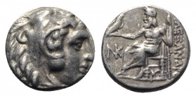Kings of Macedon, Philip III Arrhidaios (323-317 BC). AR Drachm (15mm, 4.25g, 12h). In the name and types of Alexander III. Sardes, c. 323/2 BC. Head ...