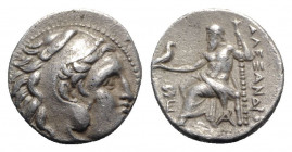 Kings of Thrace, Lysimachos (305-281 BC). AR Drachm (17mm, 4.17g, 12h). In the name and types of Alexander III of Macedon. Magnesia ad Maeandrum, c. 3...