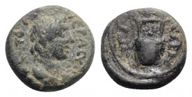 Aeolis, Aegae. Pseudo-autonomous issue, c. 3rd century AD. Æ (15mm, 4.32g, 7h). Draped bust of Senate r. R/ Lyre. RPC IV.2 online 3305 (temporary); SN...