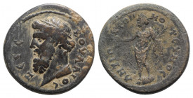Caria, Antioch ad Maeandrum. Pseudo-autonomous issue, time of Trajan-Hadrian. Æ (28mm, 13.45g, 6h). Head of Zeus l., wearing taenia. R/ River god Mors...