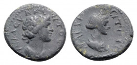 Lydia, Nacrasa. Pseudo-autonomous, time of Trajan-Hadrian. Æ (16mm, 2.48g, 12h). Draped bust of Senate r. R/ Turreted and draped bust of Roma r. RPC I...