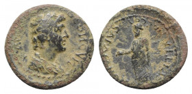 Lydia, Sardeis. Pseudo-autonomous issue, time of Nero (54-68). Æ (19.5mm, 3.77g, 6h). Tiberius Claudius Mnaseas, strategos(?). Draped bust of youthful...