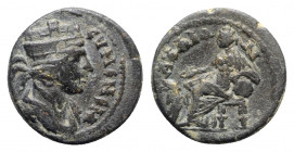 Phrygia, Eumenea. Pseudo-autonomous issue, c. 2nd-3rd century AD. Æ (17mm, 3.14g, 6h). Turreted and draped bust of the Tyche of Eumenea r. R/ Turreted...