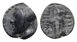 Kings of Cappadocia, Ariarathes IV Eusebes (c. 220-163 BC). Æ (13.5mm, 1.72g, 12h). Uncertain mint. Head l., wearing bashlyk. R/ Athena standing l., h...