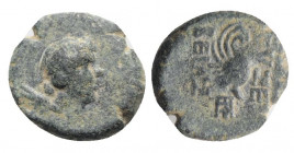 Cappadocia, Eusebeia-Caesarea, late 1st century BC - early 1st century AD. Æ (15mm, 2.78g, 6h). Winged bust of Nike r. R/ Wing; monogram to r. Sydenha...