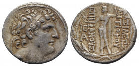 Seleukid Kings, Antiochos VIII (121/0-97/6 BC). AR Tetradrachm (28mm, 15.89g, 12h). Antioch on the Orontes. Diademed head of Antiochos r. R/ Zeus Oura...