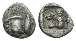 MYSIA, Kyzikos. Circa 450-400 BC. AR Obol. 1.10g. 9.7m