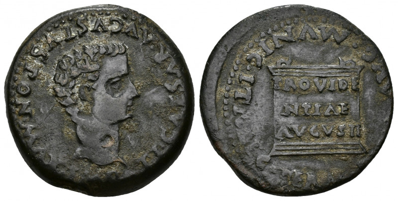 HISPANIA ANTIGUA. ITALICA. Tiberio. As. A/ Cabeza a der. R/ Altar con ley. PROVI...