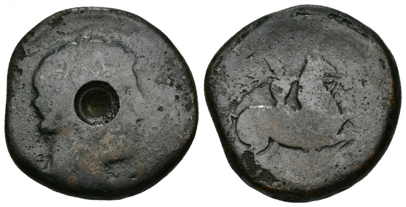 HISPANIA ANTIGUA. KESE. As con punzón circular en anv. AE 19,95 g. 29 mm. RC-. M...