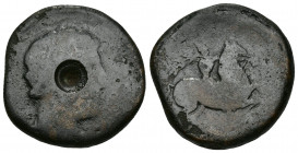 HISPANIA ANTIGUA. KESE. As con punzón circular en anv. AE 19,95 g. 29 mm. RC-. Muy escasa. Ex colección Guadán, 814.