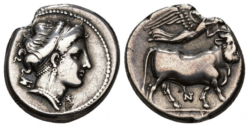 GRECIA ANTIGUA. CAMPANIA. Neapolis. Didracma (325-241 a.C.). A/ Cabeza de ninfa ...