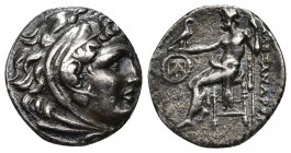 GRECIA ANTIGUA. MACEDONIA. A nombre de Alejandro III. Erythrae. Dracma (290-275 a.C.). R/ Delante del trono monograma dentro de corona. AR 3,80 g. 18,...