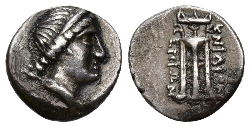 GRECIA ANTIGUA. CARIA. Cnido. Tetróbolo (c. 300-190 a.C.). A/ Cabeza de Ártemis ...
